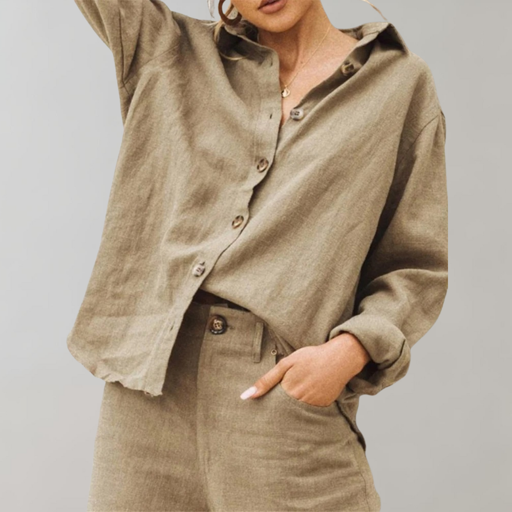 Elegante Damen Bluse Modern Casual Baumwolle