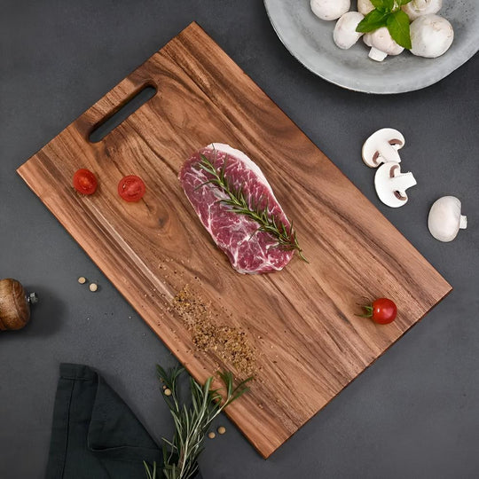 Solid Wood Cutting Board with Handle Slot