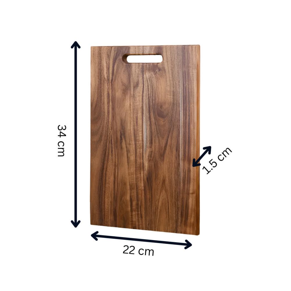Solid Wood Cutting Board with Handle Slot