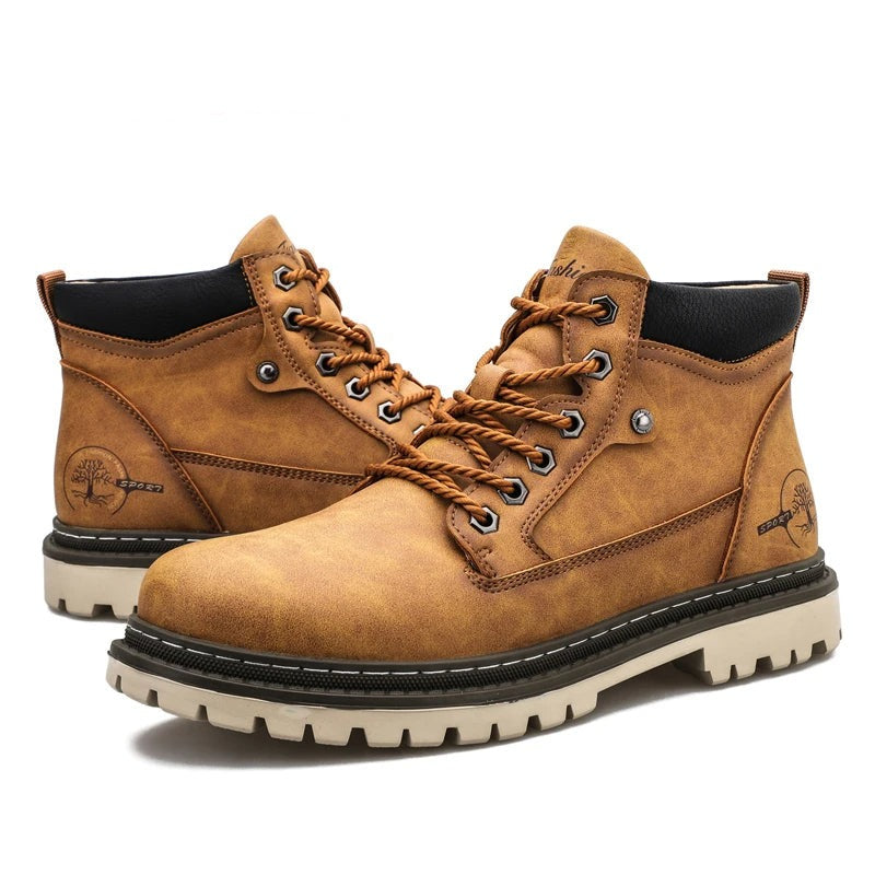 Agatho | Robuste PU-Lederstiefel für Herren