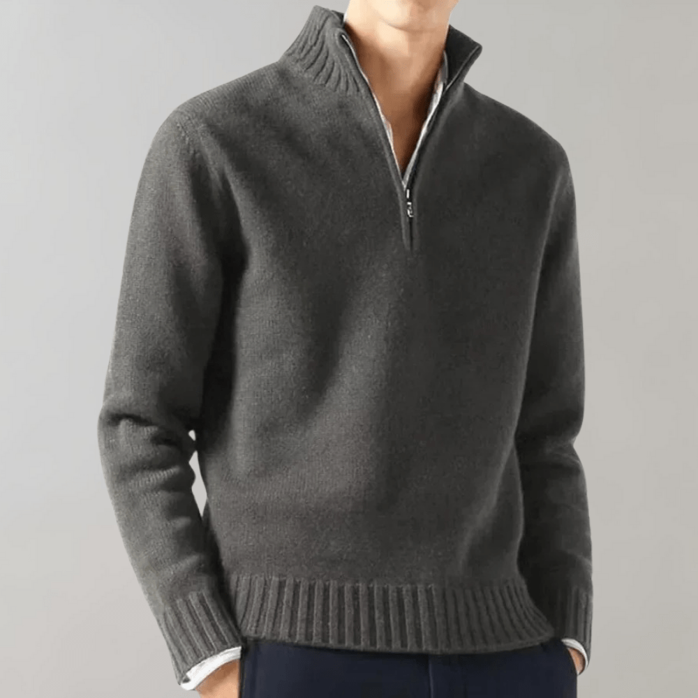Albin | Klassischer Reißverschluss-Pullover für Herren