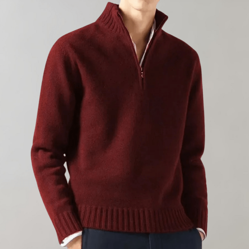 Albin | Klassischer Reißverschluss-Pullover für Herren