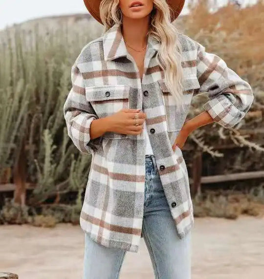 Alida | Rustikales Kariertes Overshirt für Damen