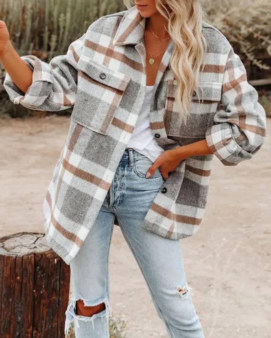 Alida | Rustikales Kariertes Overshirt für Damen