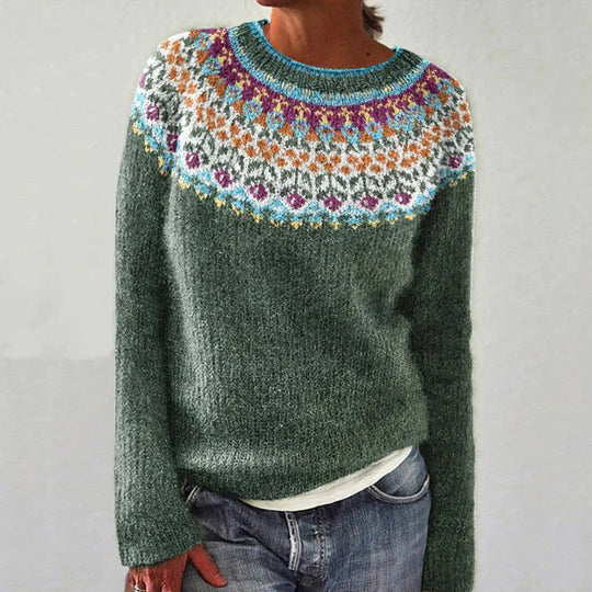 Almara | Gemütlicher Blumenstrick für Damen