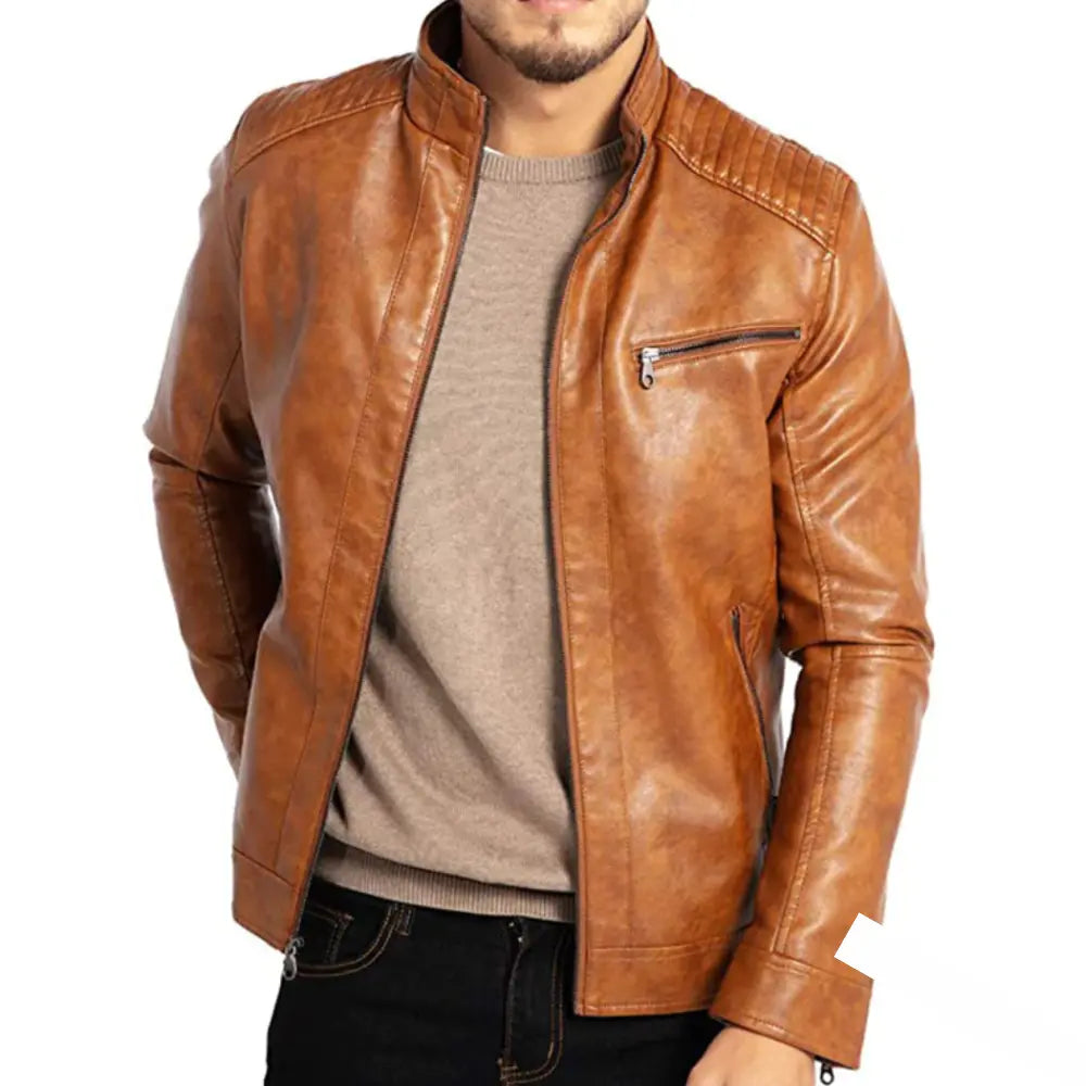 Alwinus | Winddichte Lederjacke für Herren