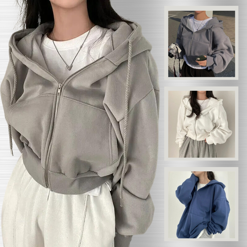 Amour | Gemütliche Zip-Up Kapuzenjacke für Damen