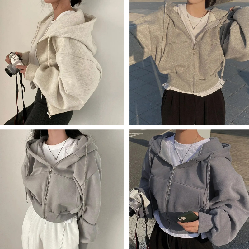 Amour | Gemütliche Zip-Up Kapuzenjacke für Damen