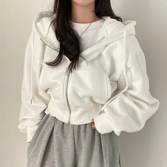 Amour | Gemütliche Zip-Up Kapuzenjacke für Damen