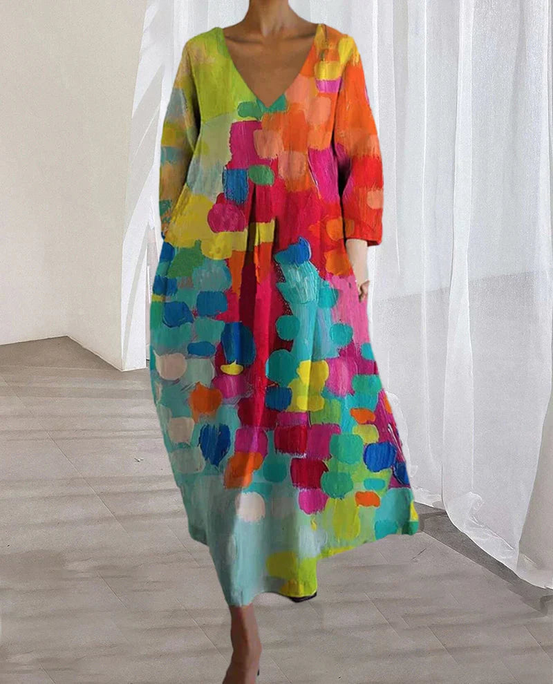 Anemone | Farbintensives gemustertes Kleid für Damen