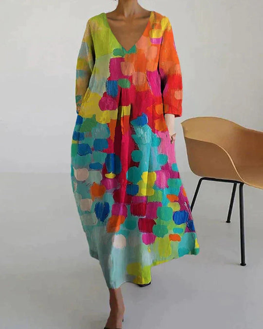 Anemone | Farbintensives gemustertes Kleid für Damen