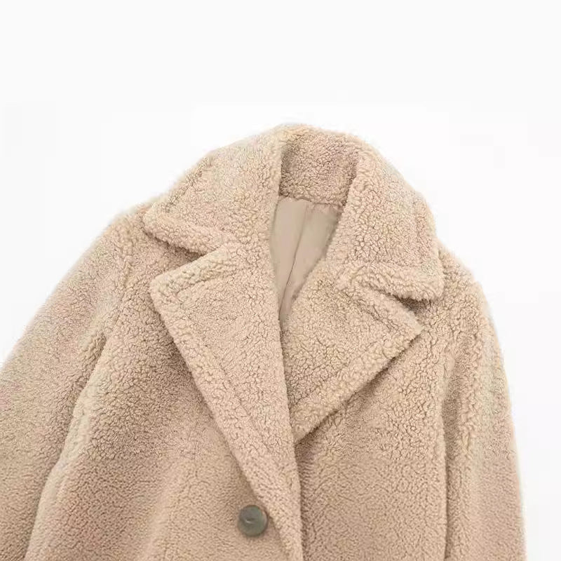 Angelika | Eleganter langer Teddy-Mantel für Damen