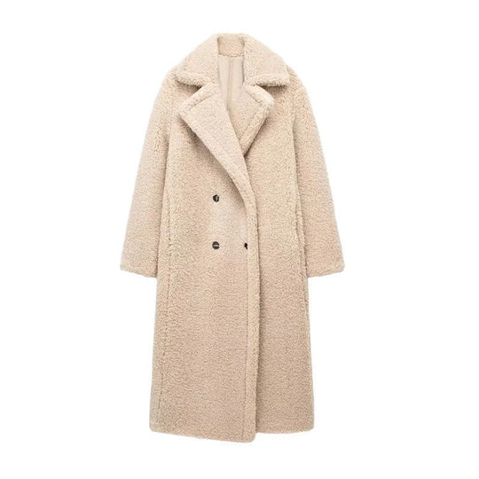 Angelika | Eleganter langer Teddy-Mantel für Damen