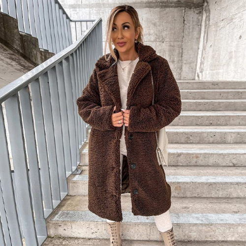 Anika | Warmer Teddy-Mantel für Damen