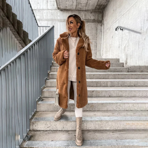 Anika | Warmer Teddy-Mantel für Damen