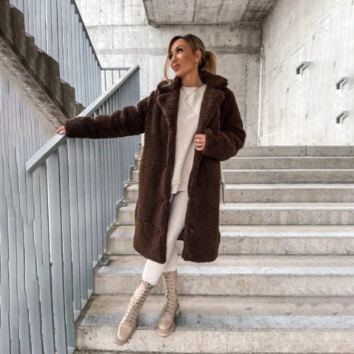 Anika | Warmer Teddy-Mantel für Damen