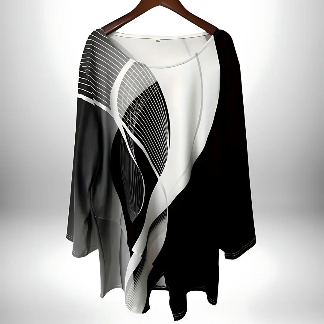 Annie | Geometrisches Langarm-Top für Damen