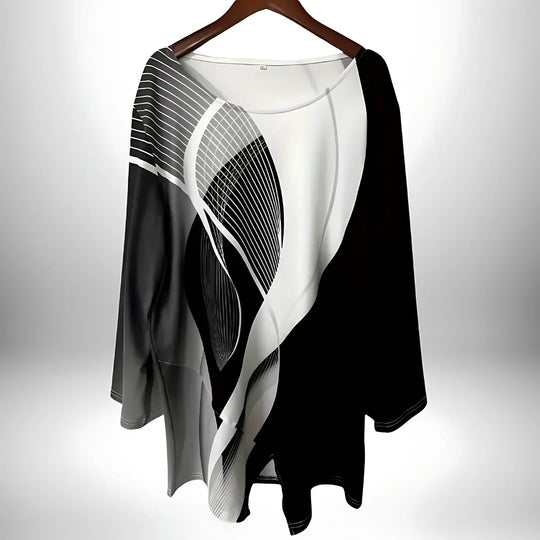 Annie | Geometrisches Langarm-Top für Damen