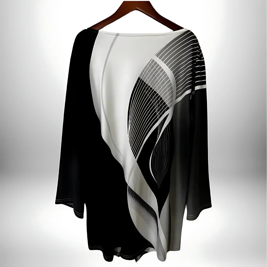 Annie | Geometrisches Langarm-Top für Damen