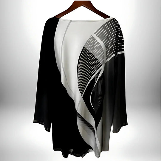 Annie | Geometrisches Langarm-Top für Damen