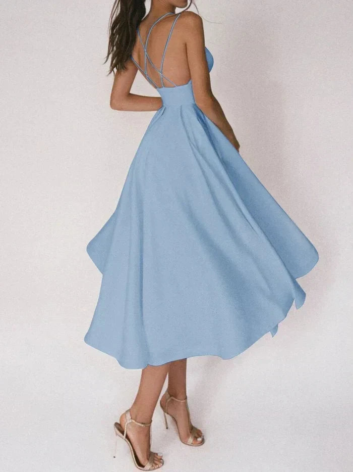 Asena | Klassisches V-Ausschnitt Kleid für Damen