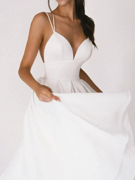 Asena | Klassisches V-Ausschnitt Kleid für Damen