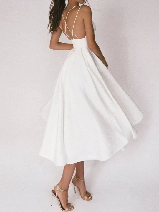 Asena | Klassisches V-Ausschnitt Kleid für Damen