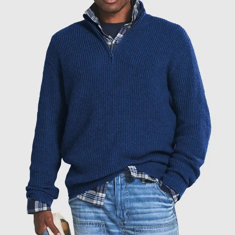 Athaniel | Moderner Zipper-Kragen Pullover für Herren