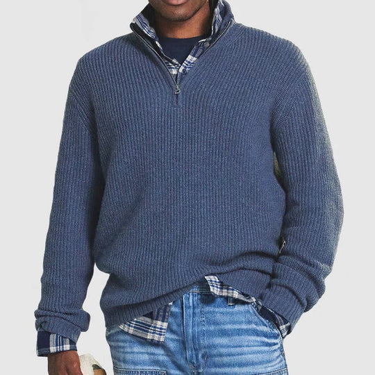 Athaniel | Moderner Zipper-Kragen Pullover für Herren