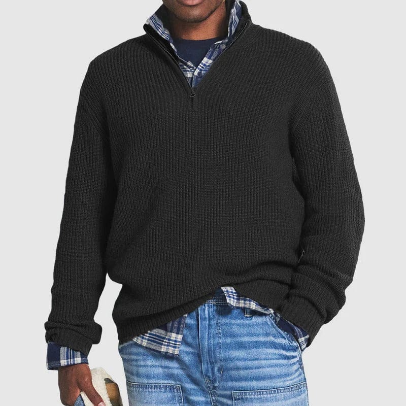Athaniel | Moderner Zipper-Kragen Pullover für Herren