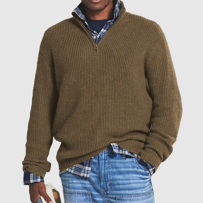 Athaniel | Moderner Zipper-Kragen Pullover für Herren