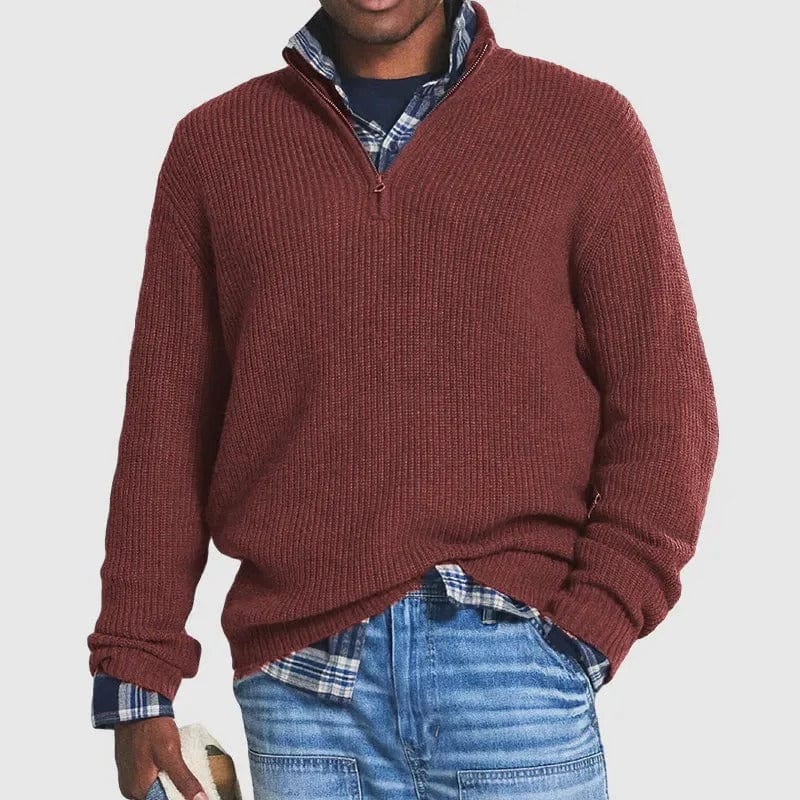 Athaniel | Moderner Zipper-Kragen Pullover für Herren