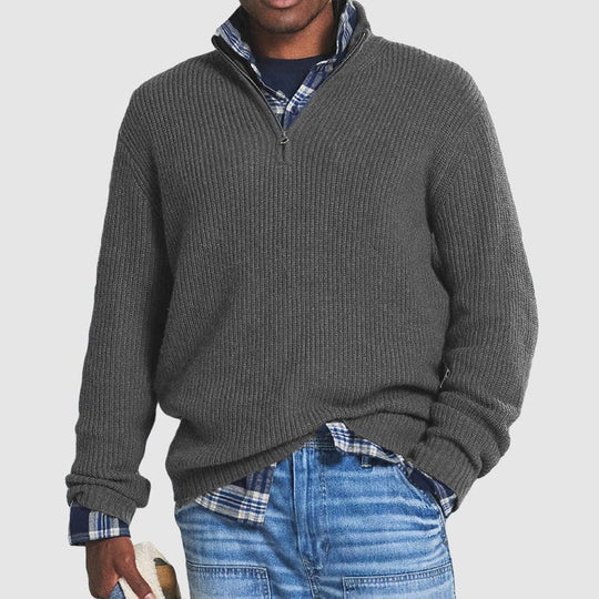 Athaniel | Moderner Zipper-Kragen Pullover für Herren