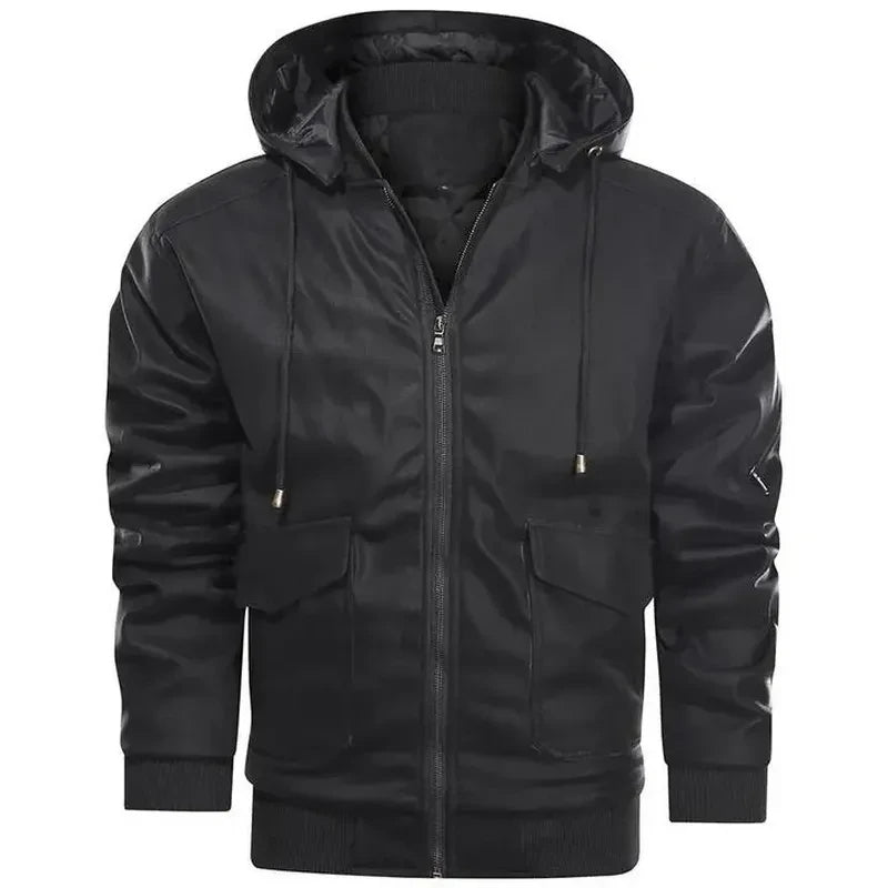 Aurelius | Kapuzenlederjacke für Herren