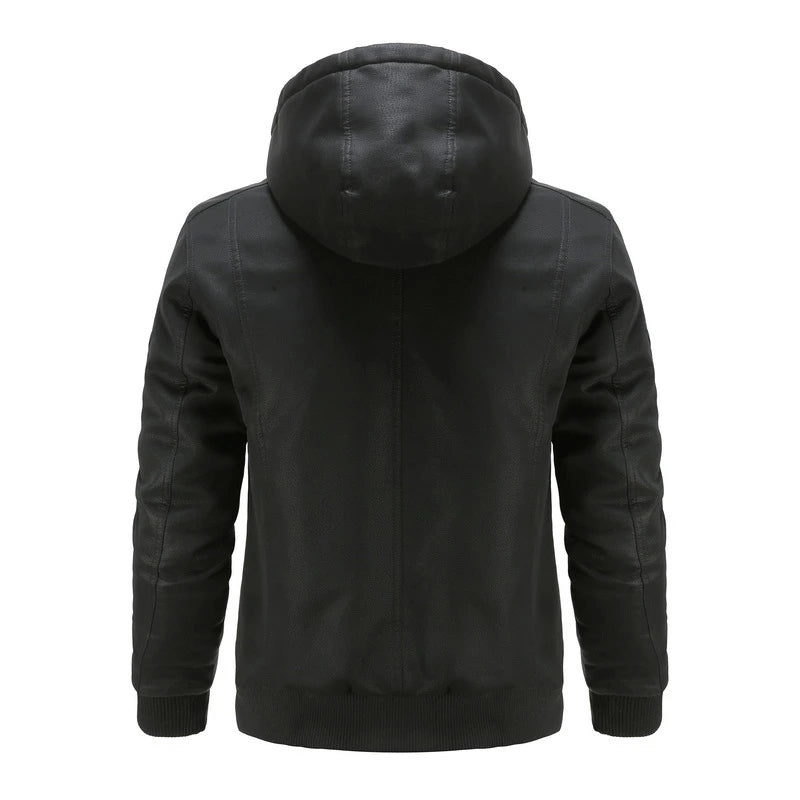 Aurelius | Kapuzenlederjacke für Herren