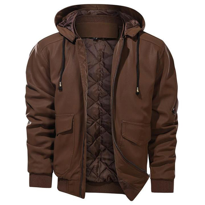 Aurelius | Kapuzenlederjacke für Herren