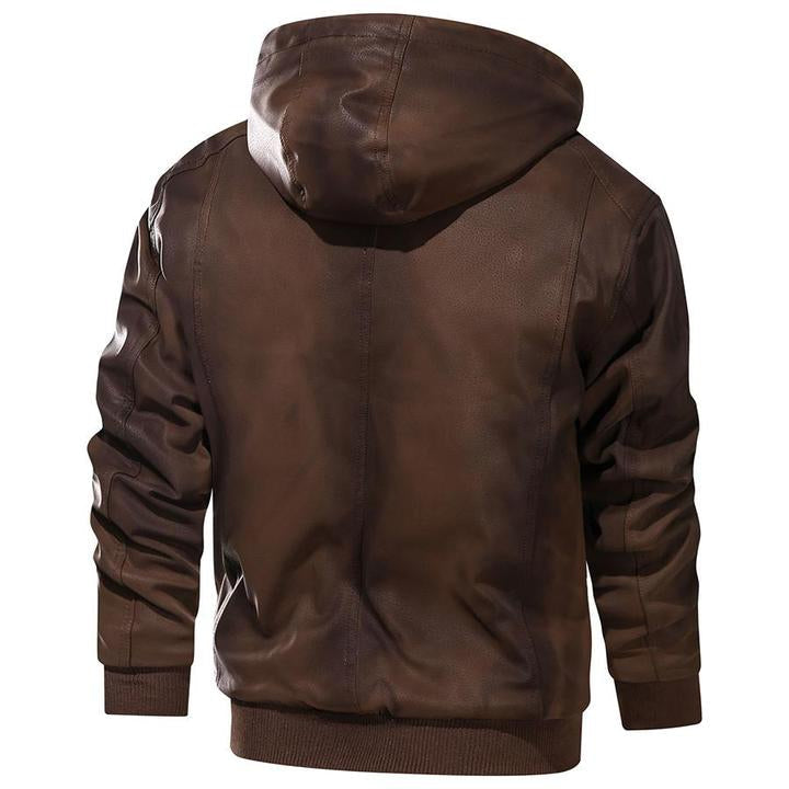 Aurelius | Kapuzenlederjacke für Herren