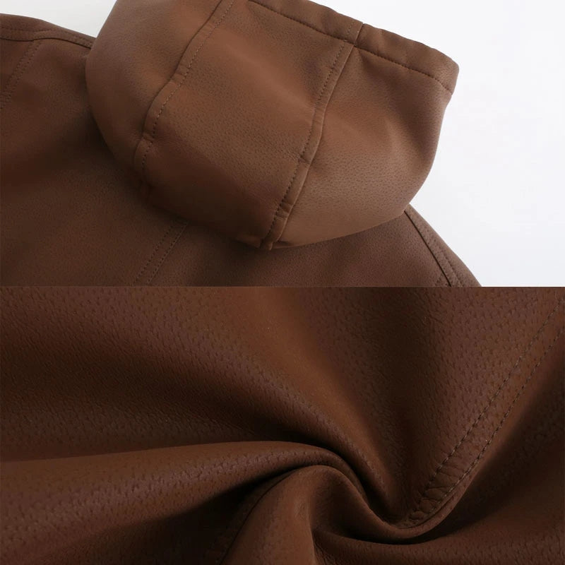 Aurelius | Kapuzenlederjacke für Herren