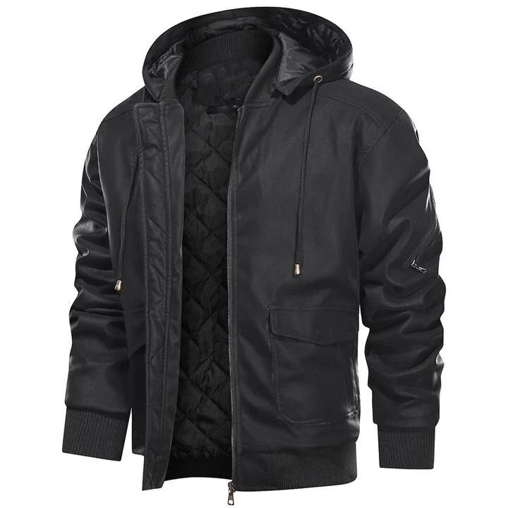 Aurelius | Kapuzenlederjacke für Herren