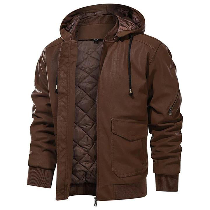 Aurelius | Kapuzenlederjacke für Herren