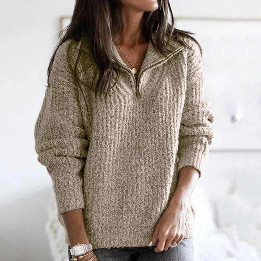 Ayanna | Trendiger Halbreißverschluss-Pullover für Damen