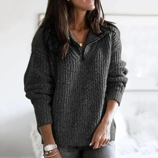 Ayanna | Trendiger Halbreißverschluss-Pullover für Damen