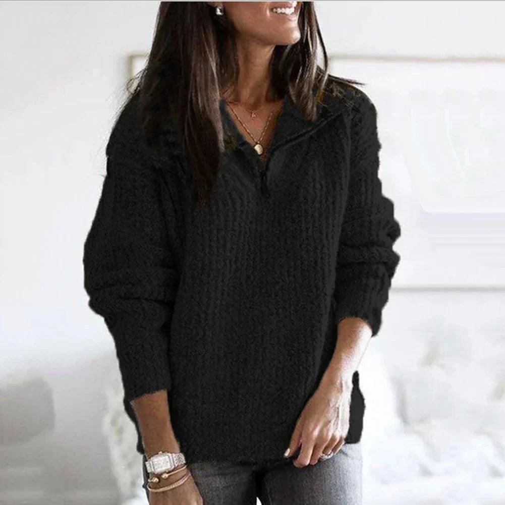 Ayanna | Trendiger Halbreißverschluss-Pullover für Damen
