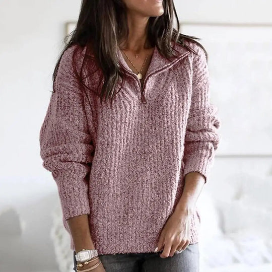 Ayanna | Trendiger Halbreißverschluss-Pullover für Damen