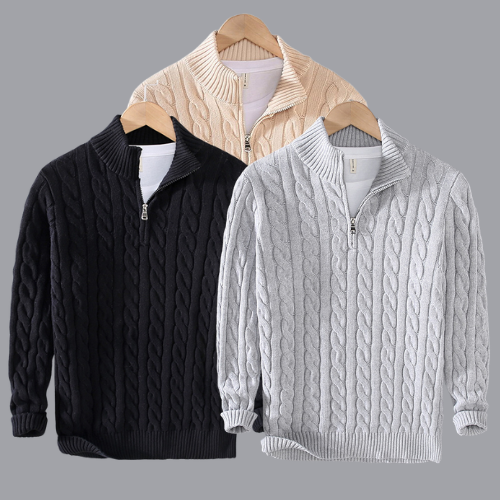 Babylonia | Kuscheliger Herbst-Zip-Pullover für Herren