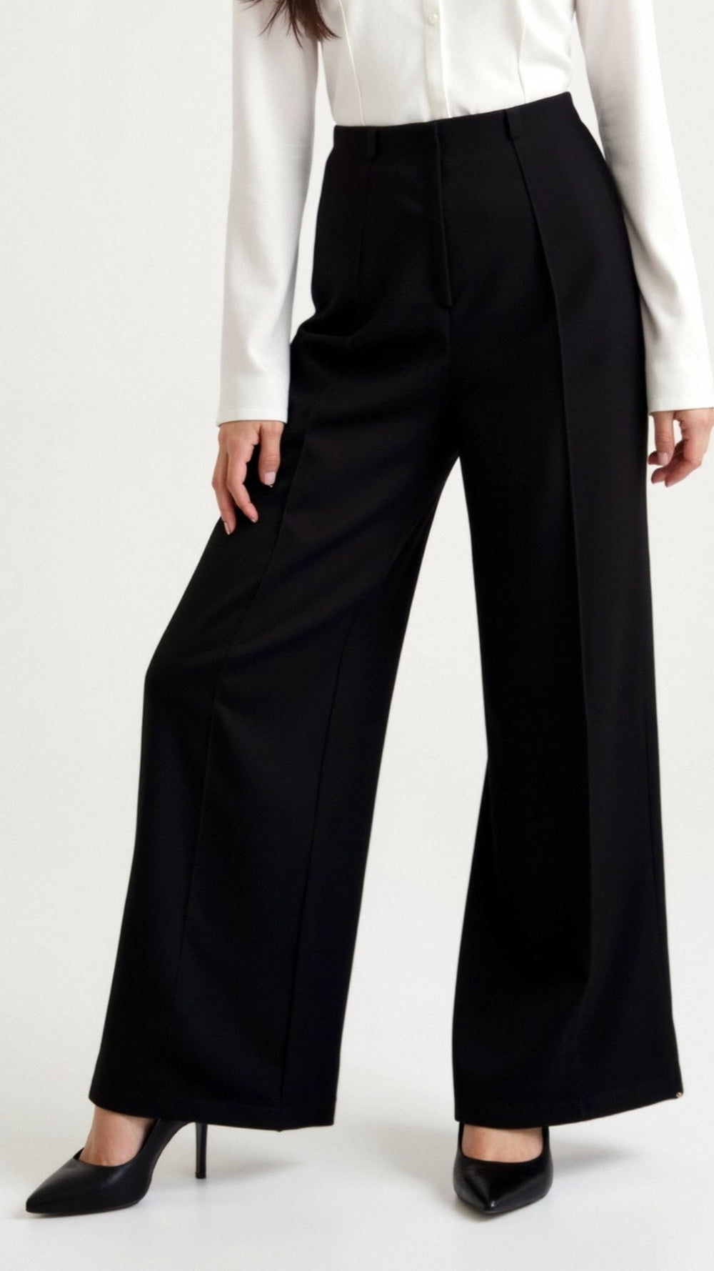 Baggy Hose mit Mittelhohem Bund für Damen