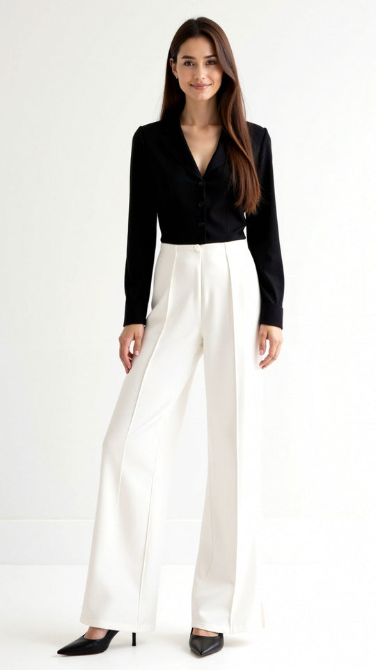Baggy Hose mit Mittelhohem Bund für Damen