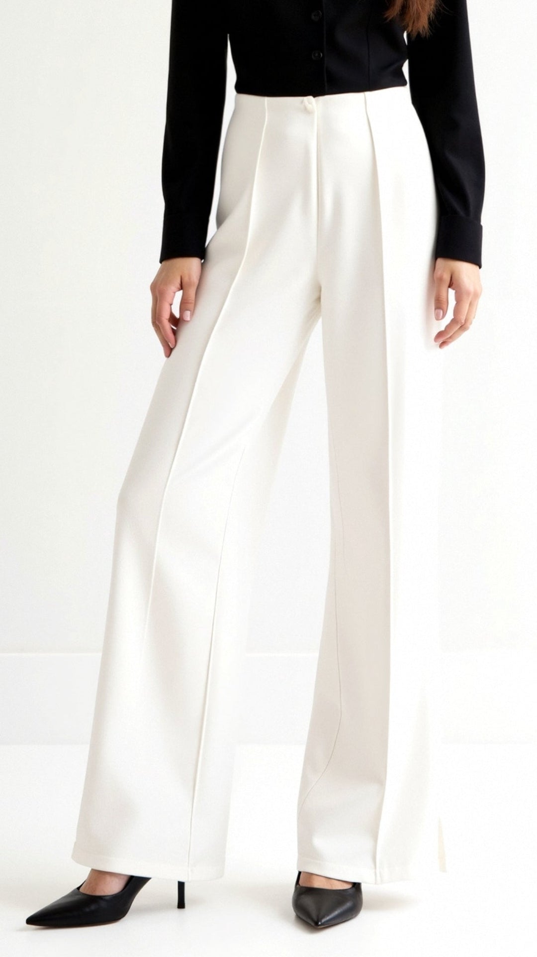 Baggy Hose mit Mittelhohem Bund für Damen