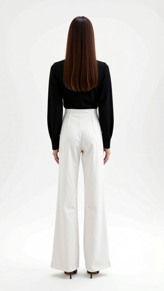 Baggy Hose mit Mittelhohem Bund für Damen