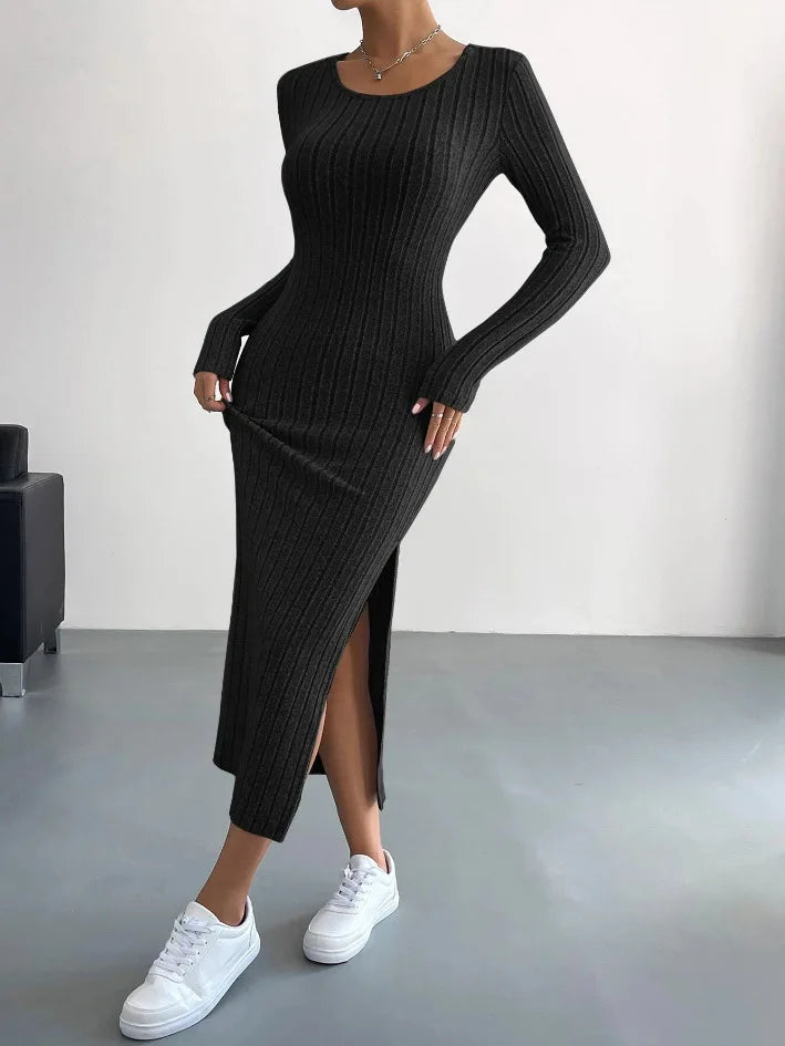 Bariska | Gestricktes Langarmkleid für Damen
